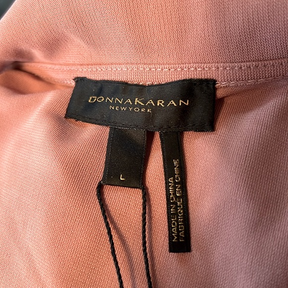 Donna Karan New York NWT Size L Mauve Lina Sleeve Collared Bodysuit (0051) - Picture 6 of 12